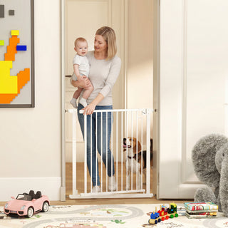 Trappeport, barriereport uden boring, med automatisk lukning til børn, køkken, trappe, 76-80 x 76 cm, hvid