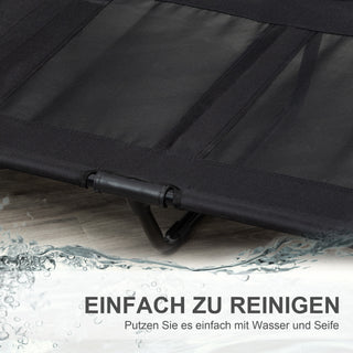 Hundeseng Forhøjet Udendørs Hundeseng &amp; Hundesofa, Oxford Sort, 92x76x18cm