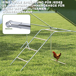 Legestativ til kyllinger i træ, legeplads til kyllinger med siddepinde, justerbar gynge, 82 x 150 x 110 cm, sølv