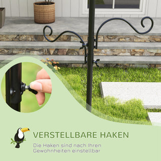 Fuglefoderhus Dekorativ Fuglefoderhus til Vilde Fugle med 4 Kroge 54,5 x 54,5 x 208 cm Sort