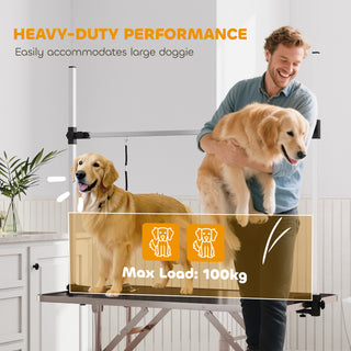 Trillebord, Højdejusterbart, Sammenklappeligt med Nederste Kurv til Hunde, 107 x 60 x 170 cm, Sort