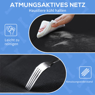 Udendørs hundeseng, hævet hundeseng med åndbart netbetræk, kæledyrsseng til små og mellemstore hunde, sort, 91 x 69 x 29 cm