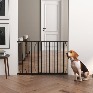 Hundegitter, Klemmemontering, Justerbar Længde, Stål/ABS, 75-115 x 76 cm, Sort