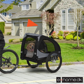 Hundetrailer, sort/grå