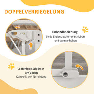 Trappegitter Hunde Automatisk Dør Borefri Barriere 74-100cm Hvid