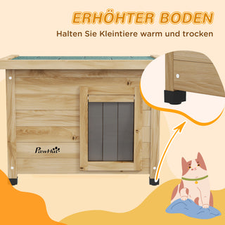 Kattehus Kattehule, Vejrbestandig, Kat 6 kg, 57 cm x 45 cm x 43 cm, Naturlig