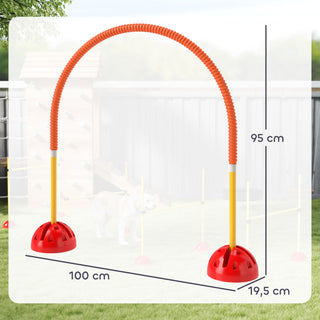 Hundeplejesæt med 4 justerbare døre, bæretaske, gul og orange