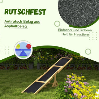 Hundesav, hundeagility-vippe af træ, skridsikker hundeagility-rampe til hunde under 30 kg, til balance, 180 x 30 x 30 cm gul