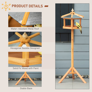 Fuglehus Fuglevilla Foderautomat med Stativ og Zinktag 113x40x40 cm, Vejrbestandigt Fuglehus til Have &amp; Terrasse