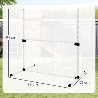 Agility Hækkesæt Hundetræningssæt 4 Hække Slalomstave Plastik Hvid 99x65x94cm til Aktiv Hundetræning