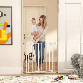 Trappeport, barriereport uden boring, med automatisk lukning til børn, køkken, trappe, 76-82 x 76 cm, hvid