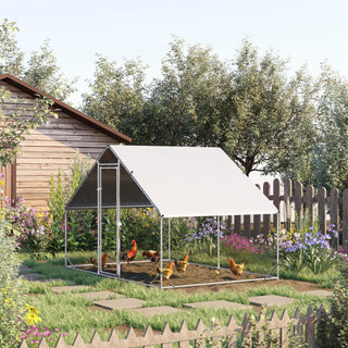 Hønsehus, fritgående indhegning, hønsehus med skyggetag, udendørs indhegning til 4-6 kyllinger, ænder, kaniner, 3 x 2 x 2 m