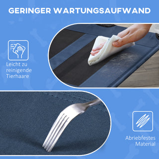 Sammenklappelig Udendørs Hundeseng med Forhøjet Stativ, 122 cm x 92 cm x 23 cm, Blå + Sort